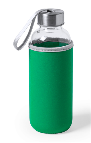 Bottiglia in vetro con contenitore